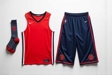 Image of basketball jersey, shorts, and socks.